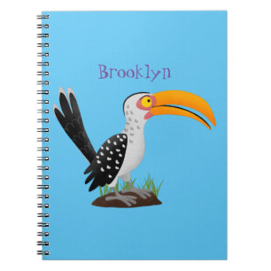 Funny Gelb Tannenvogel Safari Cartoon Notizblock