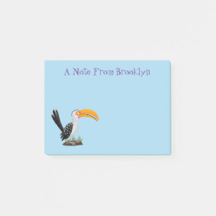 Funny Gelb Tannenvogel Safari Cartoon Post-it Klebezettel