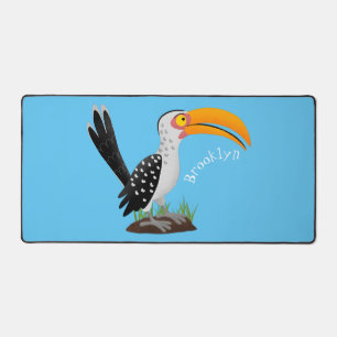 Funny Gelb Tannenvogel Safari Cartoon Schreibtischunterlage