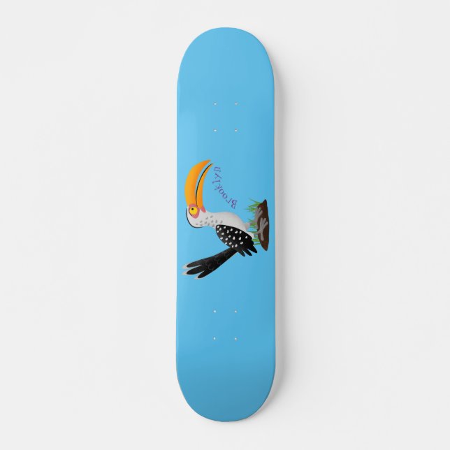 Funny Gelb Tannenvogel Safari Cartoon Skateboard (Vorne)