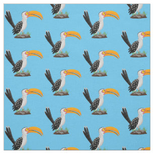 Funny Gelb Tannenvogel Safari Cartoon Stoff