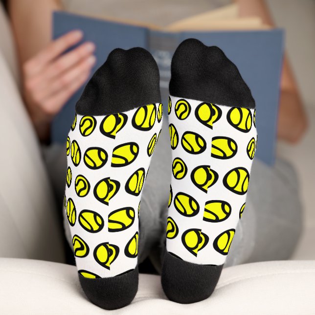 Funny Gelb Tennisball drucken Crew Sportsocken Socken (Unterseite)