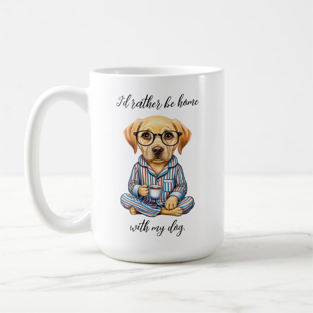 Funny Gelbe Labrador in Pajamas Kaffeezubereitung  Kaffeetasse (Links)