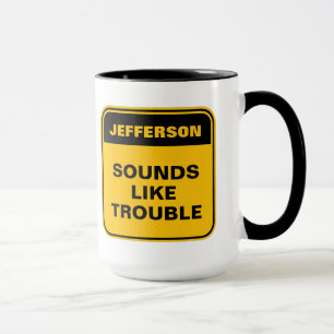Funny Gelbe Warnhinweise klingt nach Ärger Tasse