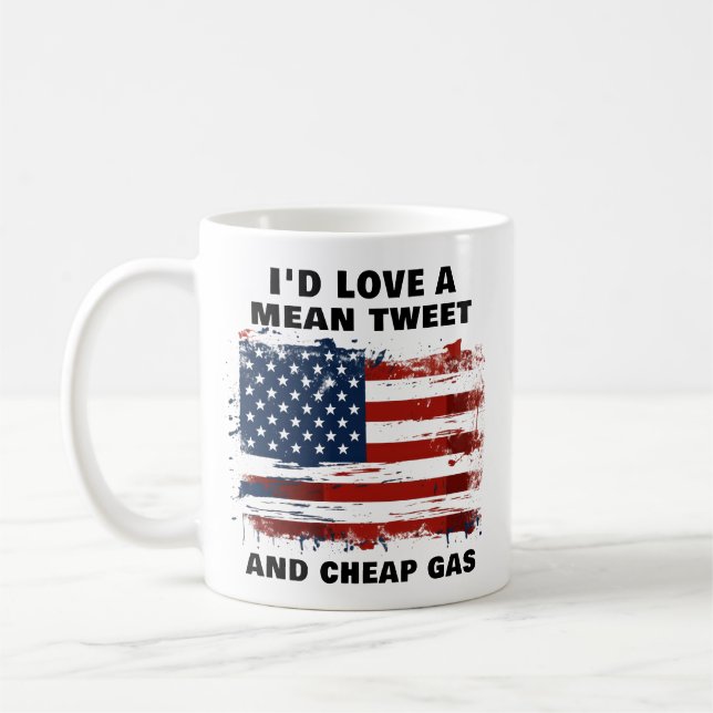 Funny Gemein Getweetet und billige Gas American Fl Kaffeetasse (Links)