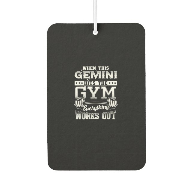 Funny Gemini Gym Workout Design Autolufterfrischer (Vorderseite)