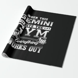 Funny Gemini Gym Workout Design Geschenkpapier