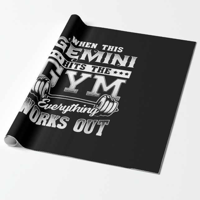 Funny Gemini Gym Workout Design Geschenkpapier (Ungerollt)