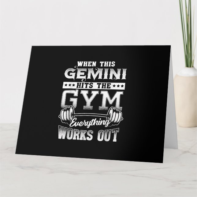 Funny Gemini Gym Workout Design Karte (Vorderseite)