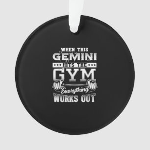 Funny Gemini Gym Workout Design Ornament