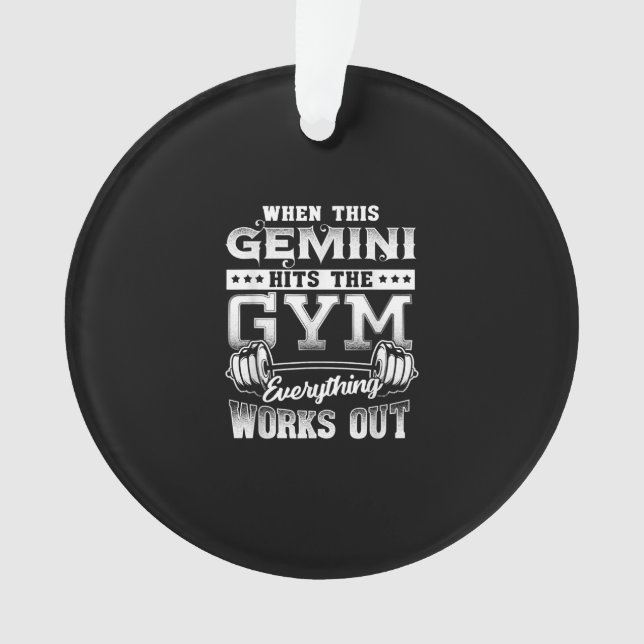 Funny Gemini Gym Workout Design Ornament (Vorderseite)
