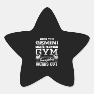 Funny Gemini Gym Workout Design Stern-Aufkleber