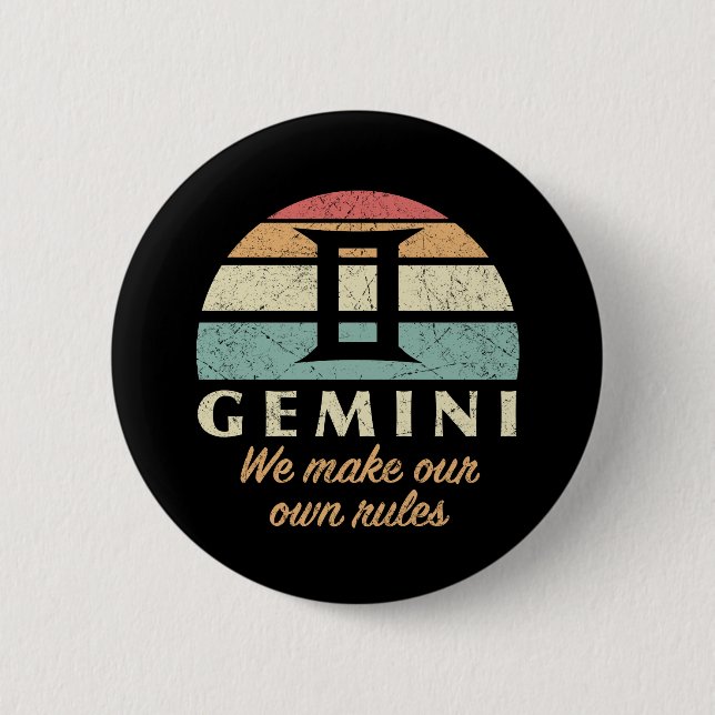 Funny Gemini Zodiac Rules Button (Vorderseite)