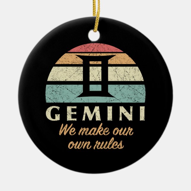 Funny Gemini Zodiac Rules Keramik Ornament (Vorne)
