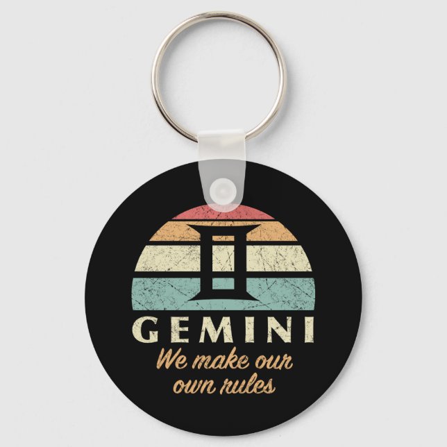 Funny Gemini Zodiac Rules Schlüsselanhänger (Vorderseite)