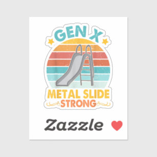 Funny Gen X Generation Sarcasm Gen X Metal Slide A Aufkleber