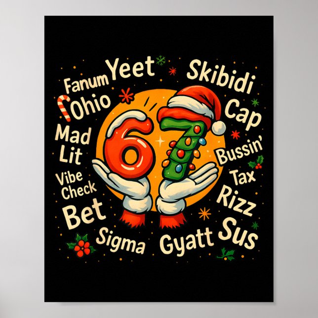 Funny Gen Z Christmas 67 Meme Holiday Trendy  Poster (Vorne)