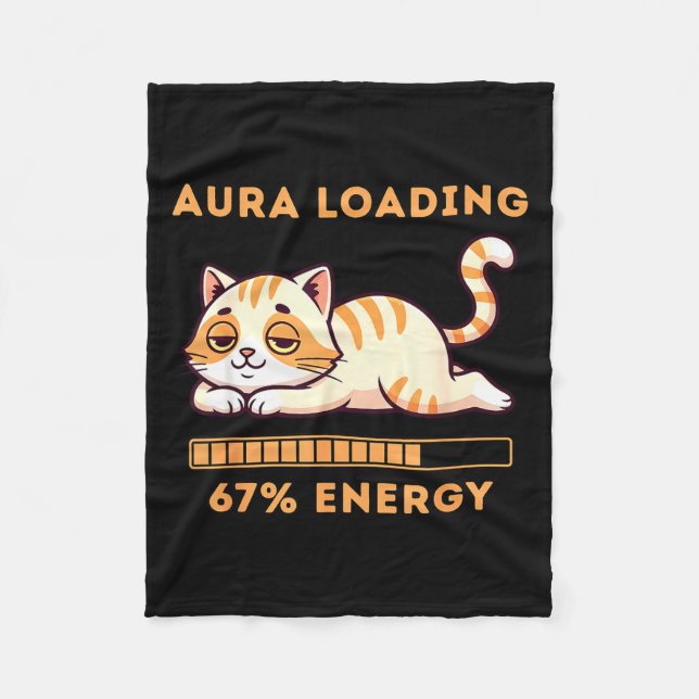 Funny Gen Z Meme 67 Cat Aura Cat Loading 67 Percen Fleecedecke (Vorderseite)