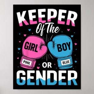 Funny Gender Reveal Party Keeper of Gender Boxing Poster