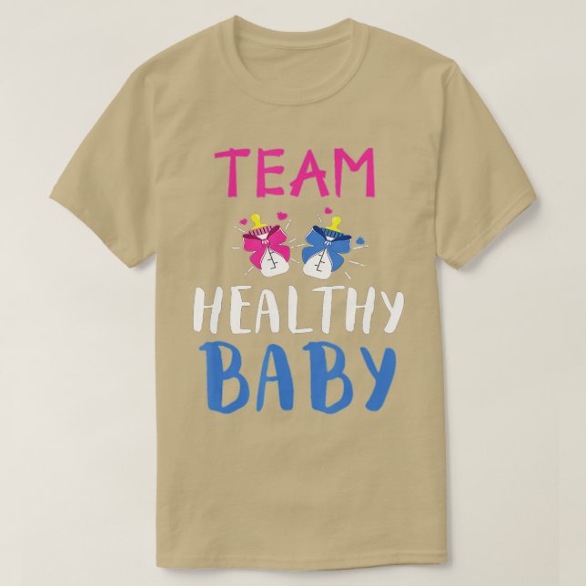 Funny Gender Reveve of Team Healthy Baby Party Sup T-Shirt (Design vorne)