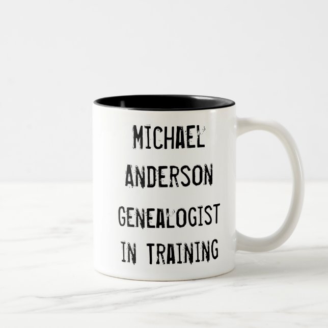 Funny Genealogie Vorläufer Personalisiert Zweifarbige Tasse (Rechts)