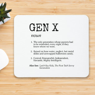 Funny Generation X Definition Black Topography Mousepad