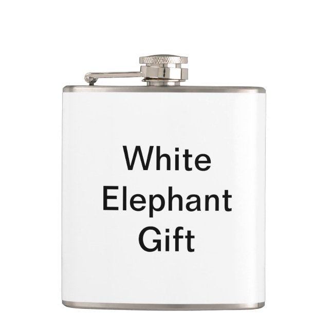 Funny Generic White Elephant Geschenk Flachmann (Vorderseite)