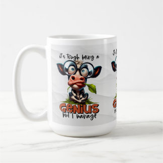 Funny Genius Smart Person mit goofy Cows Kaffeetasse