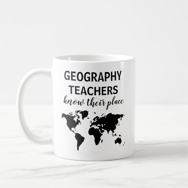 Funny Geography Teacher Geschenk Kaffee Tasse (Links)