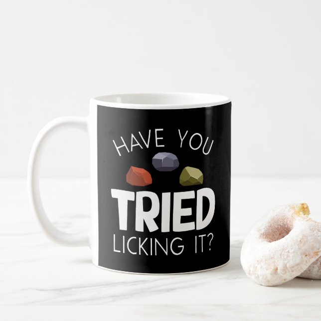 Funny Geologist Lapidary Rock Collector Rockhound Kaffeetasse (Mit Donut)