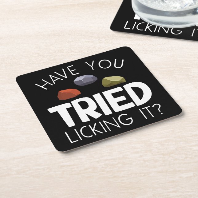 Funny Geologist Lapidary Rock Collector Rockhound Rechteckiger Pappuntersetzer (angewinkelt)