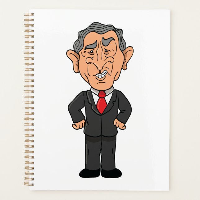Funny George W Bush Political Caricature Planer (Vorderseite)