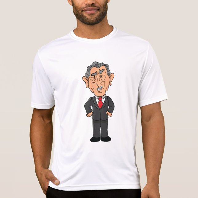 Funny George W Bush Political Caricature T-Shirt (Vorderseite)