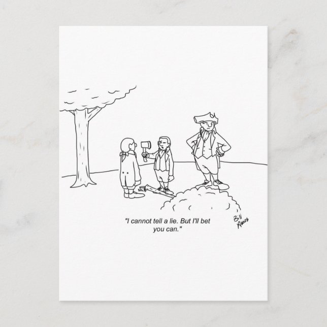 Funny George Washington Cherry Tree Geschenk! Postkarte (Vorderseite)