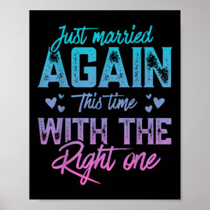 Funny gerade verheiratet wieder Bridge Groom Paar  Poster