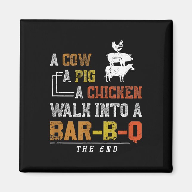 Funny geräuchert Schweinefleisch Grillgeschenk Sch Magnet (Vorne)