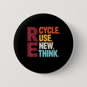Funny Gerecycelt Wiederverwendung Erneute denken E Button