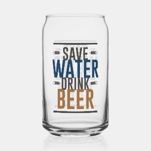 Funny gerettet Wasser trinken Bier Wort Kunst Dosenglas