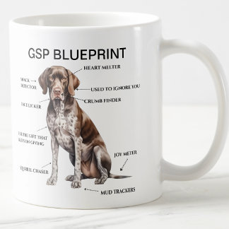 Funny German Kurzhaarige Pointer Blueprint Kaffeetasse