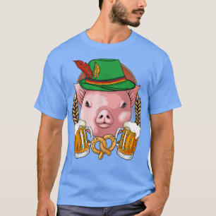 Funny German Lederhosen Pig Drinkers Bauern Oktob T-Shirt