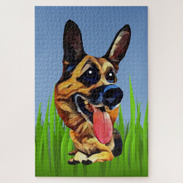 Funny German Shepherd 1014 Stück Schwieriges Puzzl Puzzle (Vertikal)