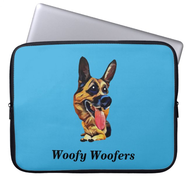 Funny German Shepherd 15" Neoprene Laptop Sleeve (Vorderseite)