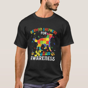 Funny German Shepherd Autism Awareness Hund Vater  T-Shirt