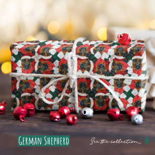 Funny German Shepherd Christmas Pattern Geschenkpapier