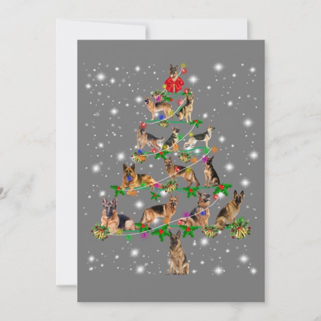 Funny German Shepherd Christmas Tree Decor Ornamen Einladung (Vorderseite)