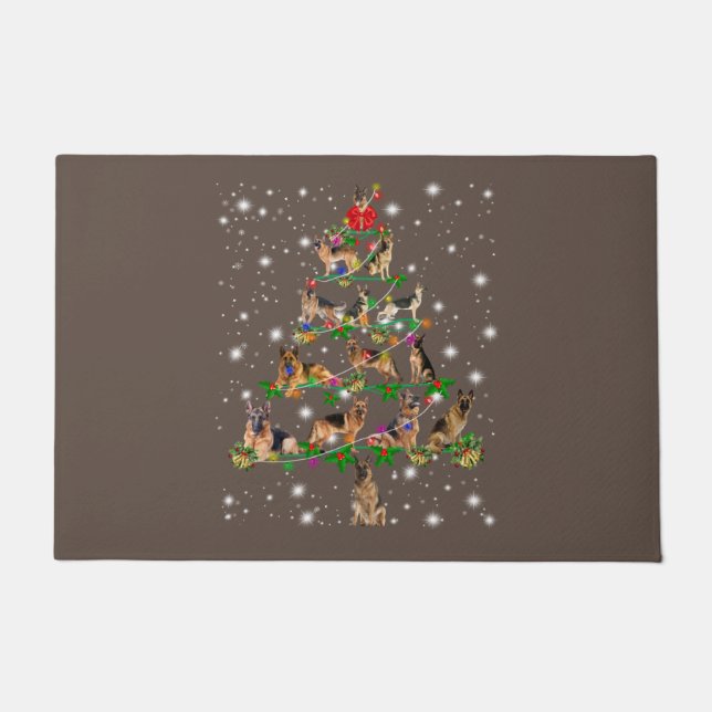 Funny German Shepherd Christmas Tree Decor Ornamen Fußmatte (Vorderseite)
