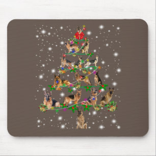 Funny German Shepherd Christmas Tree Decor Ornamen Mousepad