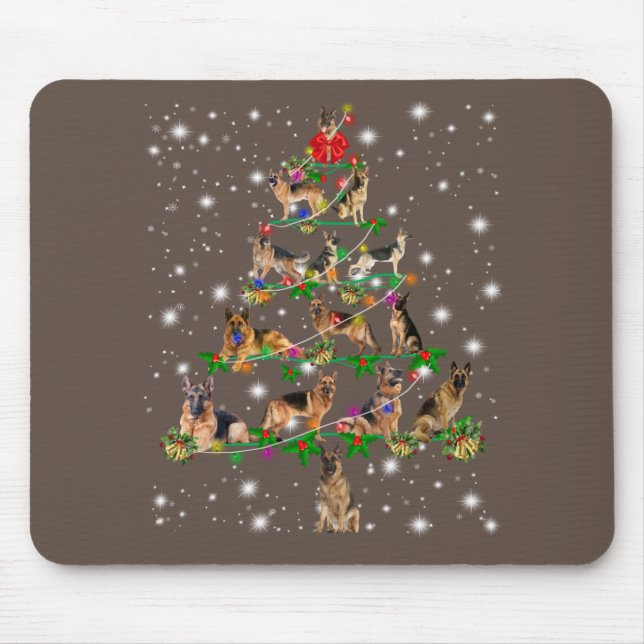 Funny German Shepherd Christmas Tree Decor Ornamen Mousepad (Vorne)
