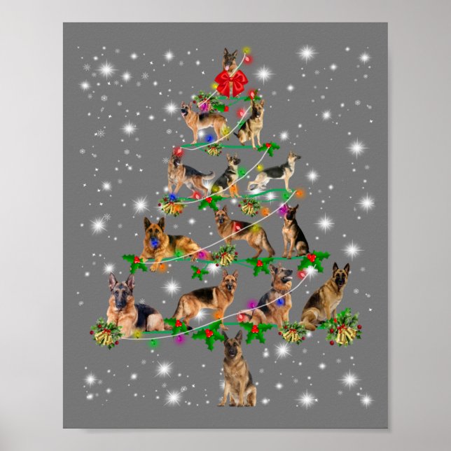 Funny German Shepherd Christmas Tree Decor Ornamen Poster (Vorne)