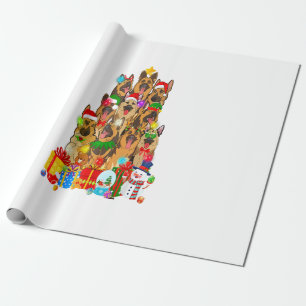 Funny German Shepherd Christmas Tree Lights Gesche Geschenkpapier